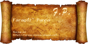 Faragó Panna névjegykártya