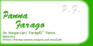 panna farago business card